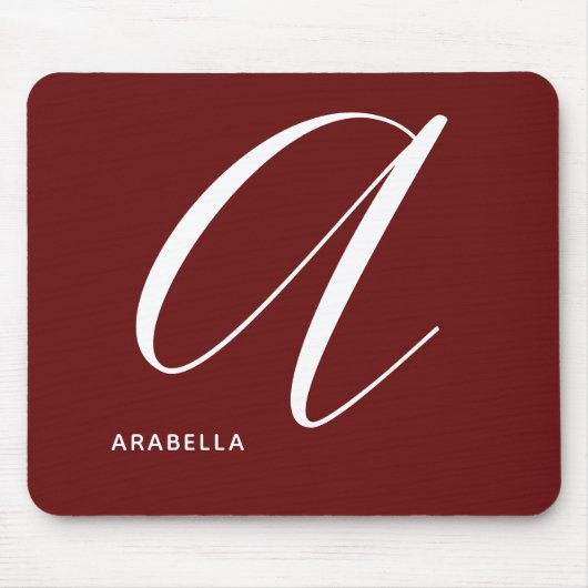 Tapis De Souris Artéfully monogrammed Script Letter A Burnt Umber (Devant)