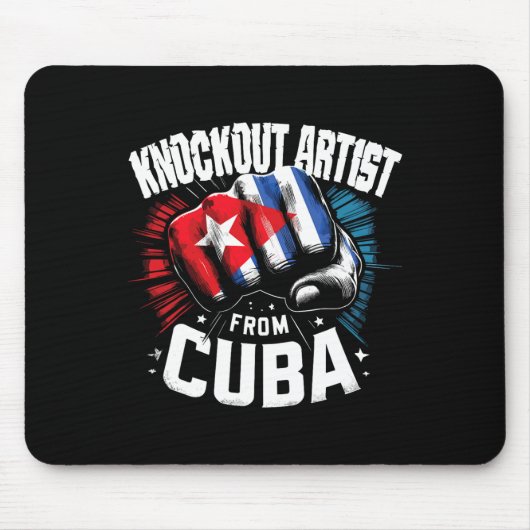 Tapis De Souris Artiste De Knockout De Cuba Cubain Boxe Pride (Devant)