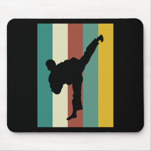 Tapis De Souris Arts Martiaux Kickboxing Karate Taekwondo Retro De