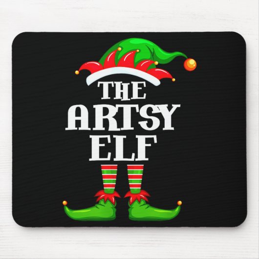 Tapis De Souris Artsy Elf Matching Family Group Christmas Party Py (Devant)