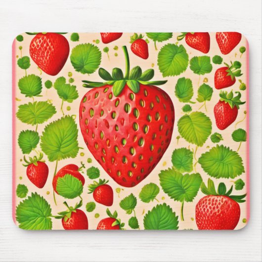 Tapis De Souris Artwork de fraises dadaïstes (Devant)