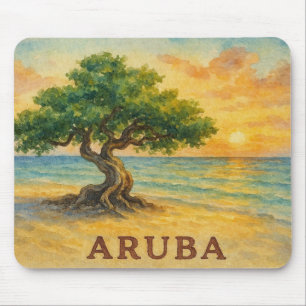 Tapis De Souris Aruba Eagle Beach Divi Tree Heure dorée