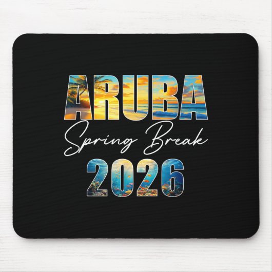 Tapis De Souris Aruba Spring Break 2026 Summer Vacation Beach (Devant)
