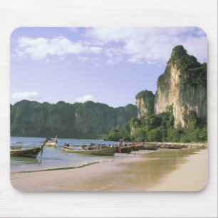Tapis De Souris Asie, Thaïlande, Krabi. Plage de West Railay, long