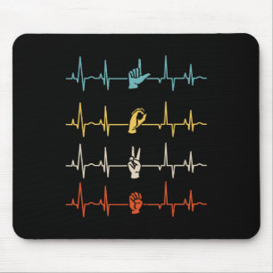 Tapis De Souris ASL Alphabet American Sing Langue ASL Enseignant H