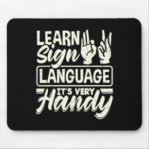 Tapis De Souris ASL Alphabet Enseignant Langue Chanter Américaine