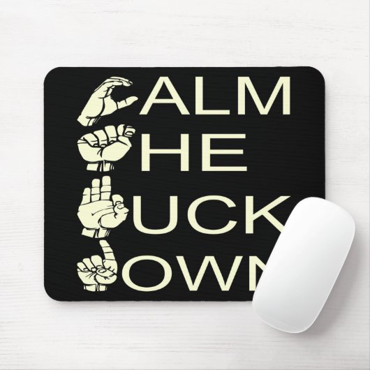 Tapis De Souris ASL CTFD Calme Le F**K Down #USAPatriotGraphics (Avec souris)