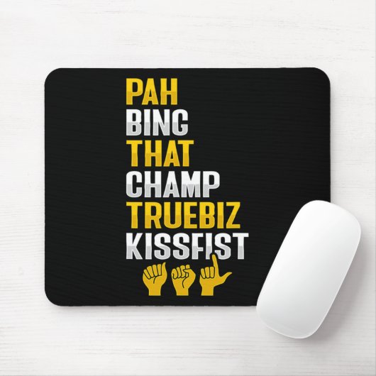 Tapis De Souris Asl Hand Gesture Deaf Hearing Loss Awareness 8  (Avec souris)