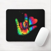 Tapis De Souris ASL Love Sign Language (Avec souris)