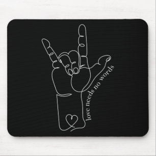 Tapis De Souris ASL Maman Papa Enfants Enseignant Sensibilisation