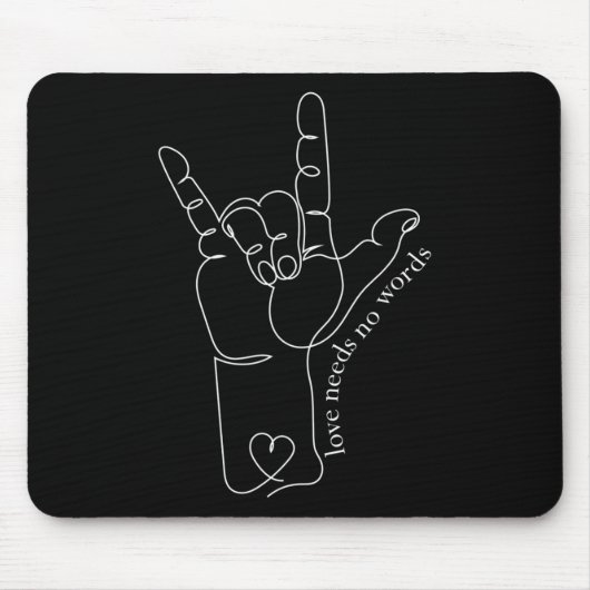 Tapis De Souris ASL Maman Papa Enfants Enseignant Sensibilisation (Devant)