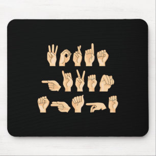 Tapis De Souris ASL Mots donnés forme American Sign Language 1