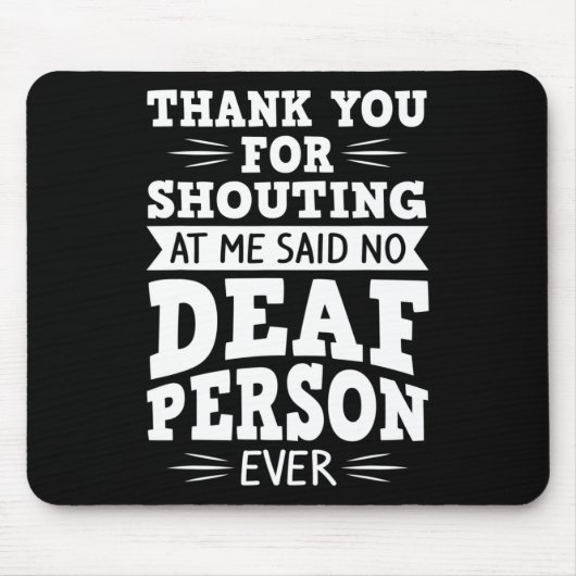 Tapis De Souris ASL Sensibilisation aux sourds Perte auditive et l (Devant)