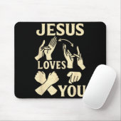 Tapis De Souris Asl Teacher American Sign Language Christian Jesus (Avec souris)