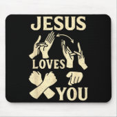 Tapis De Souris Asl Teacher American Sign Language Christian Jesus (Devant)