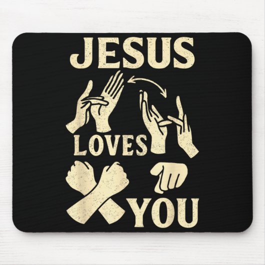Tapis De Souris Asl Teacher American Sign Language Christian Jesus (Devant)