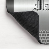 Tapis De Souris Aspect métallique en acier inoxydable brillant (Coin)