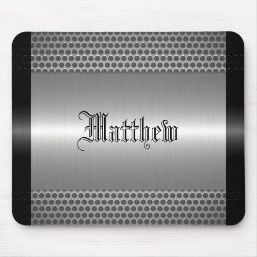 Tapis De Souris Aspect métallique en acier inoxydable brillant (Devant)