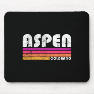Tapis De Souris Aspen Colorado Co Ski alpin Montagne Vintage 80s A