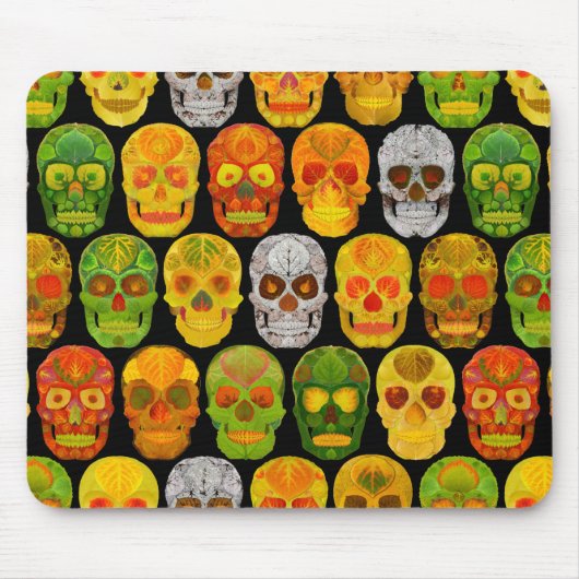 Tapis De Souris Aspen Leaf Skulls seamless pattern 2018 (Devant)