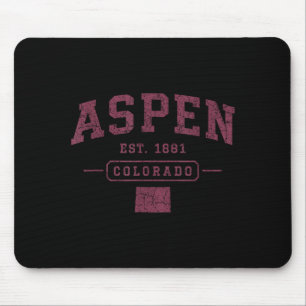 Tapis De Souris Aspen vintage sports colorado athlétique rétrospec