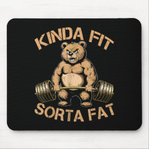 Tapis De Souris Assez en Forme Plutôt Gras - Ours de Gym Drôle d'H