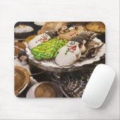 Tapis De Souris Assiette de biscuits de Noël frais (Avec souris)