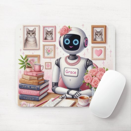 Tapis De Souris Assistant Robotique IA Grace Tech Féminin (Avec souris)