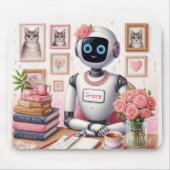 Tapis De Souris Assistant Robotique IA Grace Tech Féminin (Devant)
