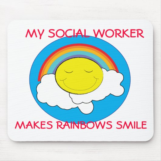 Tapis De Souris Assistant social heureux Mousepad (Devant)