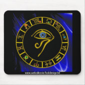 Tapis De Souris ASTRAL HORUS OEIL, BLUE TALISMAN Astrologie Graphi (Devant)