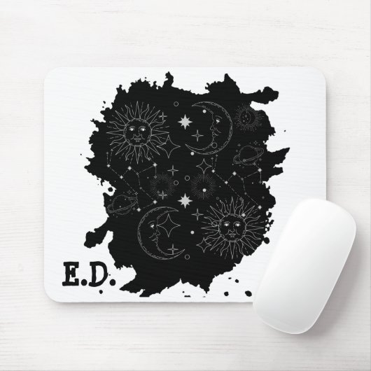 TAPIS DE SOURIS ASTROLOGIE(B&W) MOUSE PAD (Avec souris)