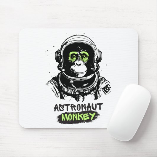 Tapis De Souris Astronaut Monkey Cool Computer (Avec souris)