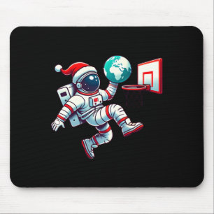 Tapis De Souris Astronaute avec chapeau de Père Noël drôle faisant