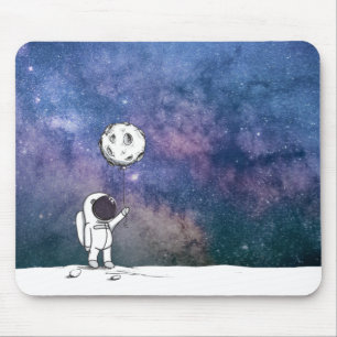 Tapis De Souris Astronaute dans l'espace avec ballon lunaire cosmo