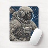 Tapis De Souris Astronaute d'art IA dans l'espace (Avec souris)