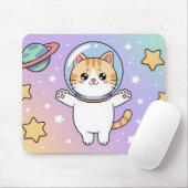 Tapis de souris astronaute de chat spatial Kawaii (Avec souris)