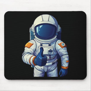 Tapis De Souris astronaute en combinaison spatiale faisant un pouc