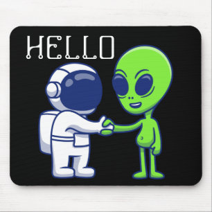 Tapis de souris Astronaute rencontre un alien