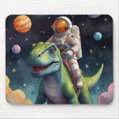 Tapis De Souris Astronaute sur Dino dans l'espace (Devant)