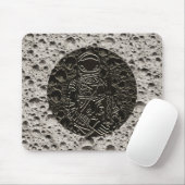 Tapis De Souris Astronaute sur la Lune Espace Noir & Gris (Avec souris)