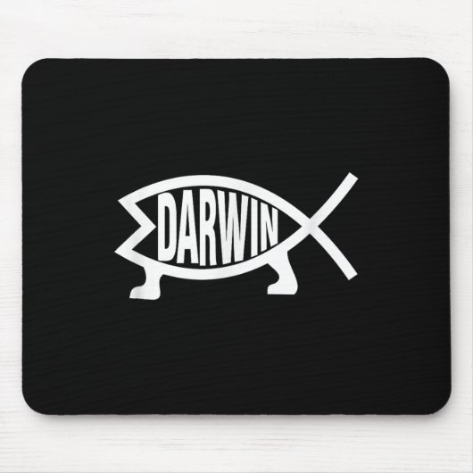 Tapis De Souris Athée Charles Darwin Théorie De L'Évolution Poisso (Devant)