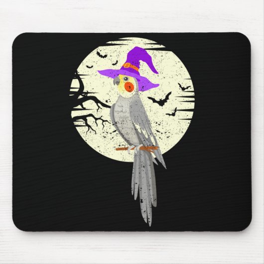 Tapis De Souris Atiel Bird Witch Hat Funny Halloween Animal Lover (Devant)