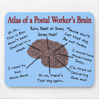 Tapis De Souris Atlas d'un cerveau de travailleur postal