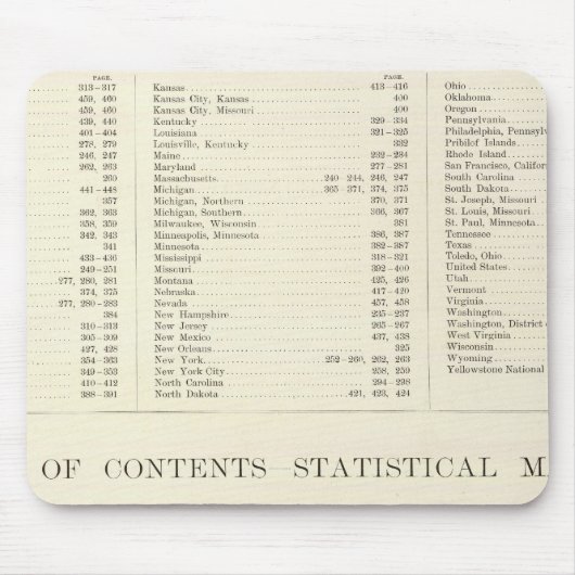 Tapis De Souris Atlas indexé du monde des États-Unis (Devant)