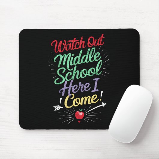 Tapis De Souris Attention collège, j'arrive école (Avec souris)