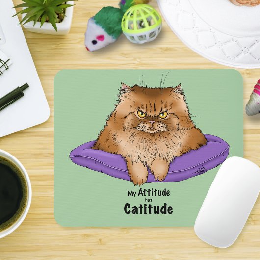 Tapis De Souris Attitude de chat drôle