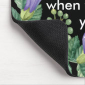 Tapis De Souris Attitude de motivation florale Fleur violet Noir (Coin)