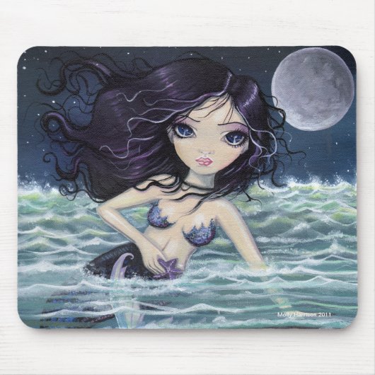 Tapis De Souris Au milieu de la sirène de mer douce Mousepad (Devant)