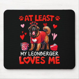 Tapis De Souris Au moins mon Leonberger m'aimant la Saint-Valentin
